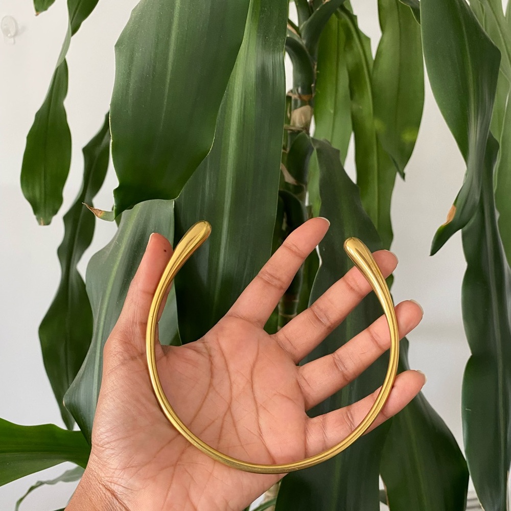 Double Dash Choker Necklace- Gold plated